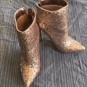 Gold sparkle booties